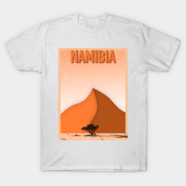 Namibia Travel Poster T-Shirt by Rosemogo